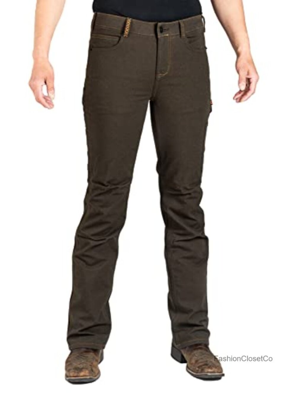 Women's Bootcut Cargo Pants 11 Pockets Mid-Rise Cotton Nylon Spandex Work
